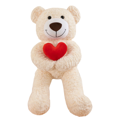 TEDDY PLUSH BEAR WITH HEART 20in (Ivory)