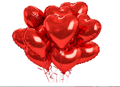 Red Heart Shaped Balloon  bouquet 6 Pcs