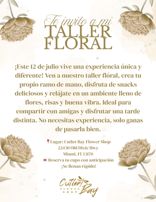 Floral Workshop  Sábado 12 de Julio