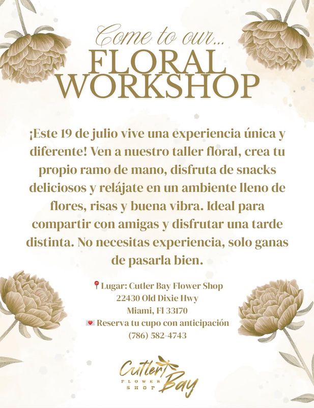 Floral Workshop  Sábado 19 de Julio