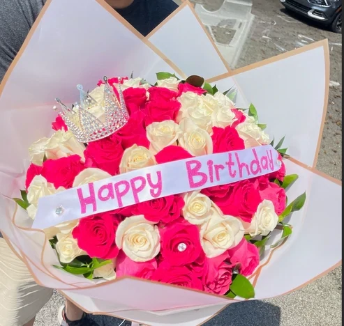 Happy Birthday Bouquet 50 Roses