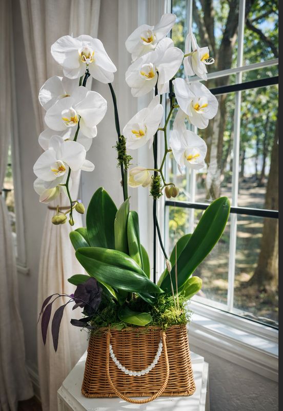 Luxury Orchid Purse Basket