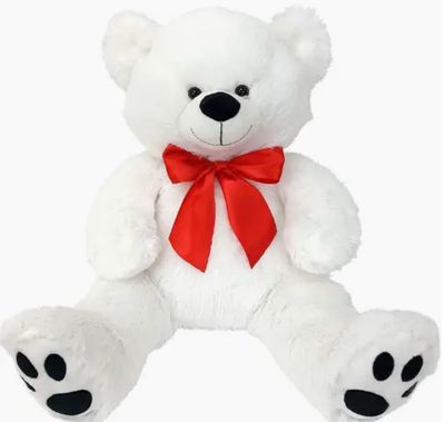 20" Stuffed Plush Bear with Red Ribbon