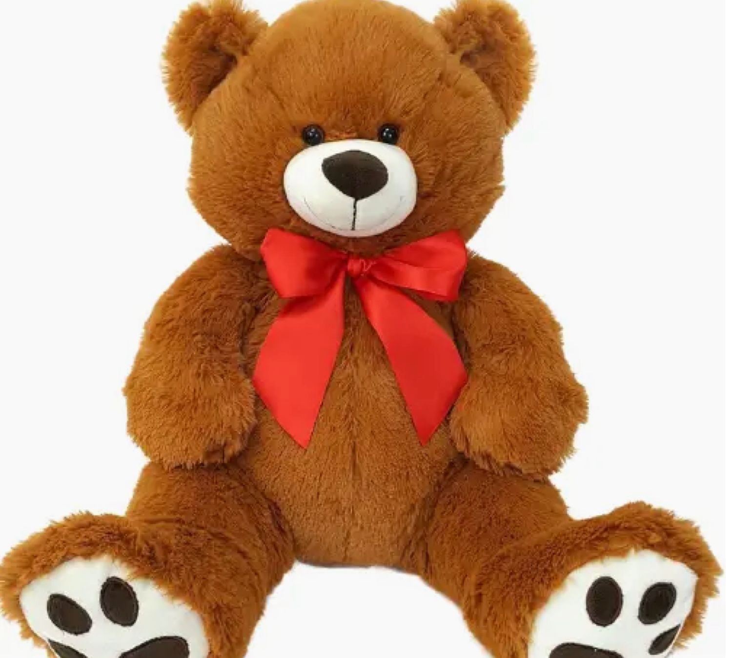 20" Stuffed Plush Bear with Red Ribbon