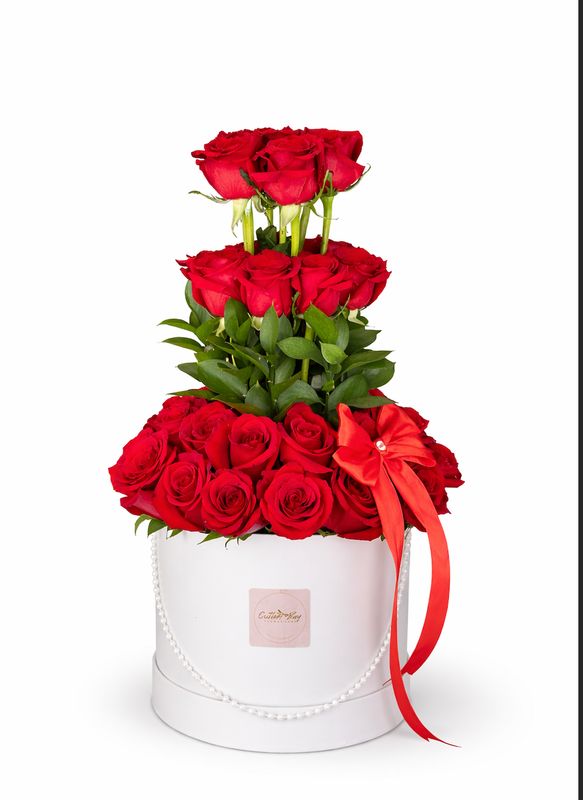 Luxury Red Roses Tower Arrangement 2