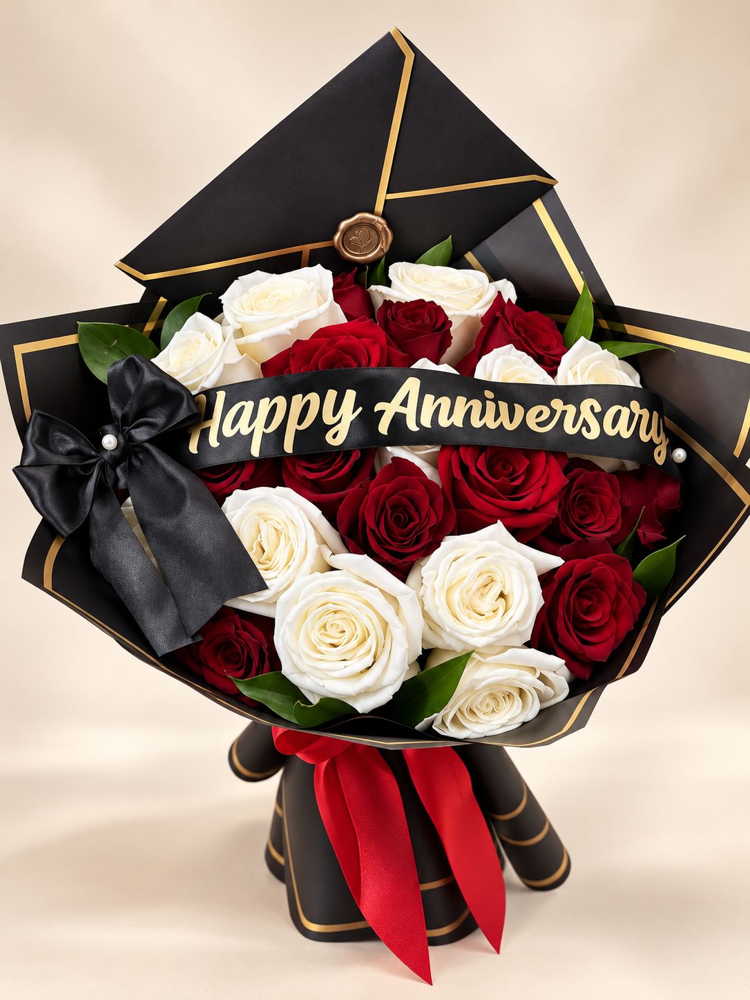 25 Roses with Happy Anniversary Ribbon 25 Roses with Happy Anniversary Ribbon