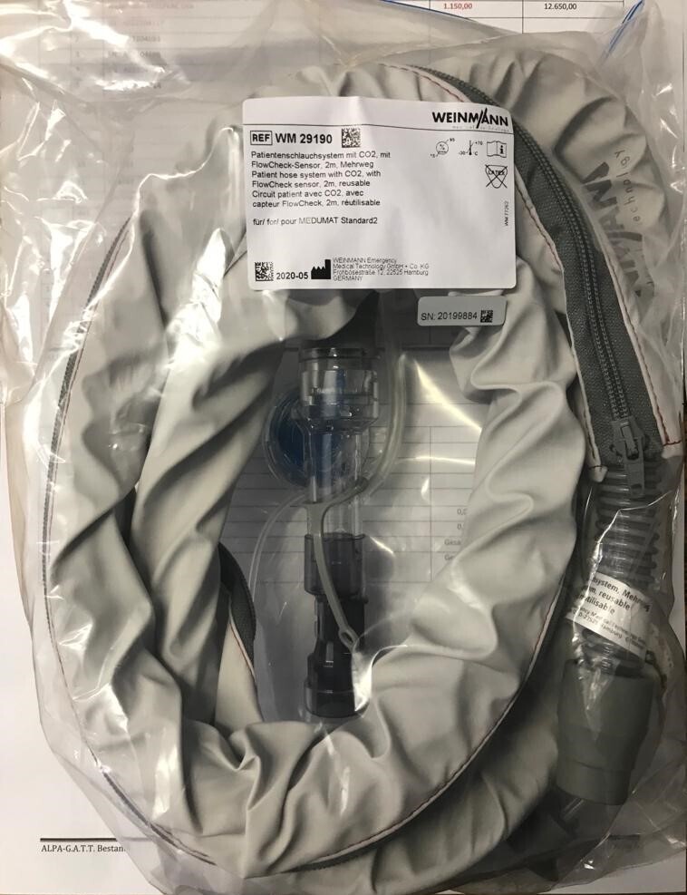 Weinmann WM29190 Patient hose system 2m with Co2, reusable