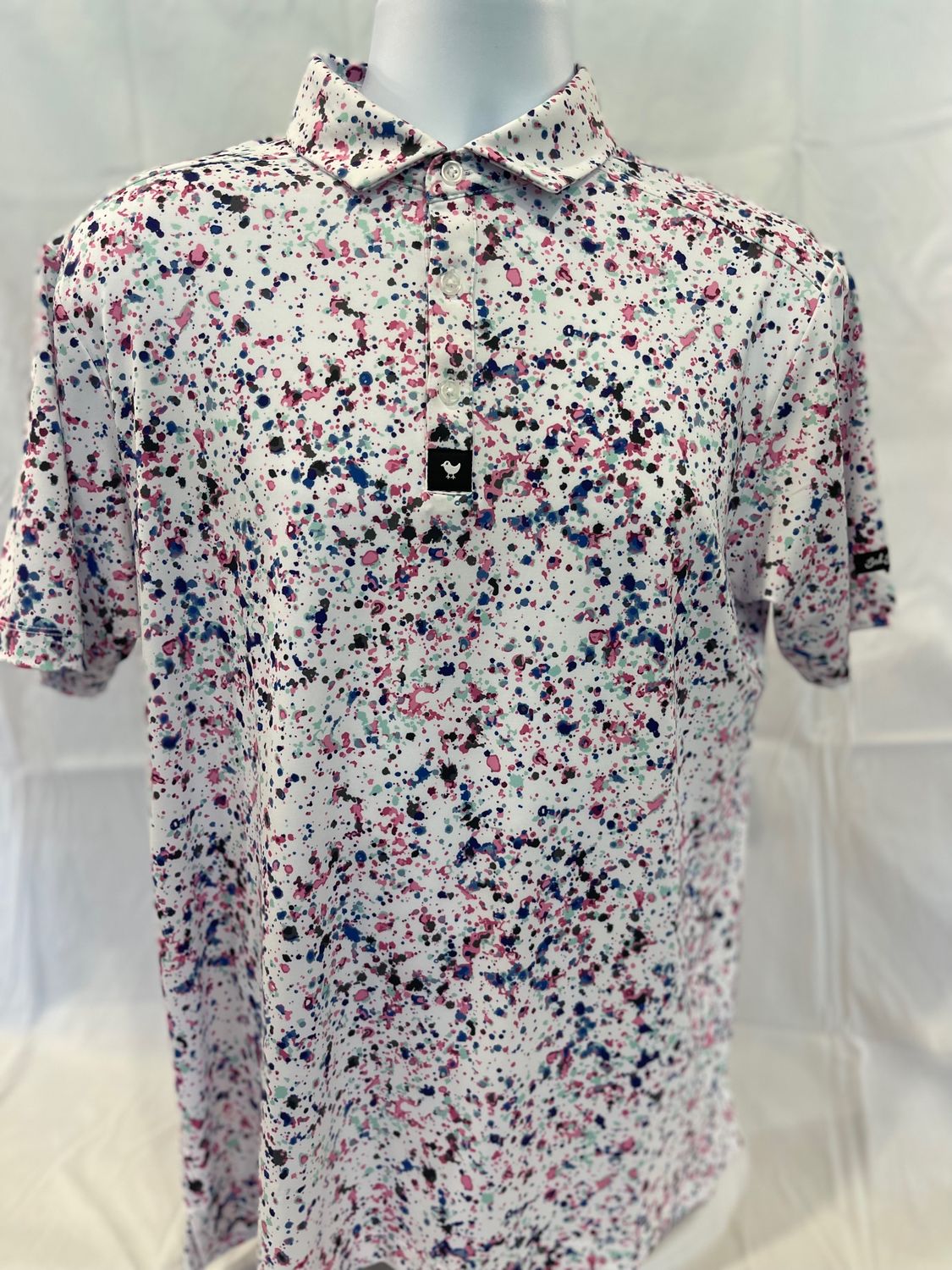 Bad Birdie Paint Splatter3 Polo - Mens Medium