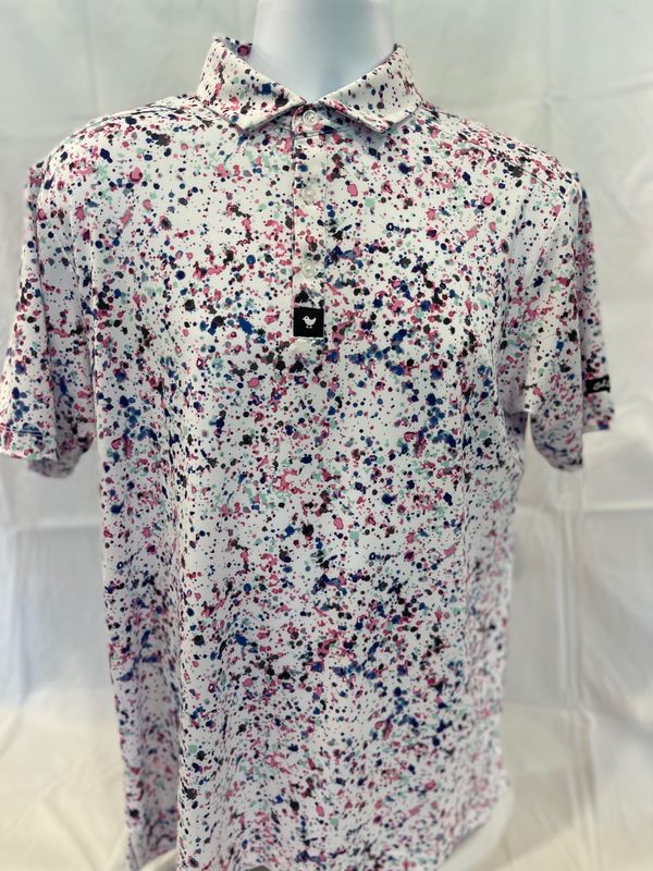 Bad Birdie Paint Splatter3 Polo - Mens Large