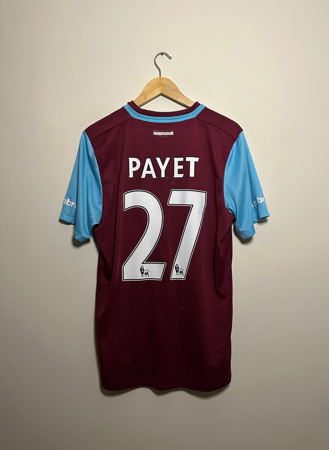 Dimitri Payet West Ham United 2015-16 limited edition home football shirt (L)