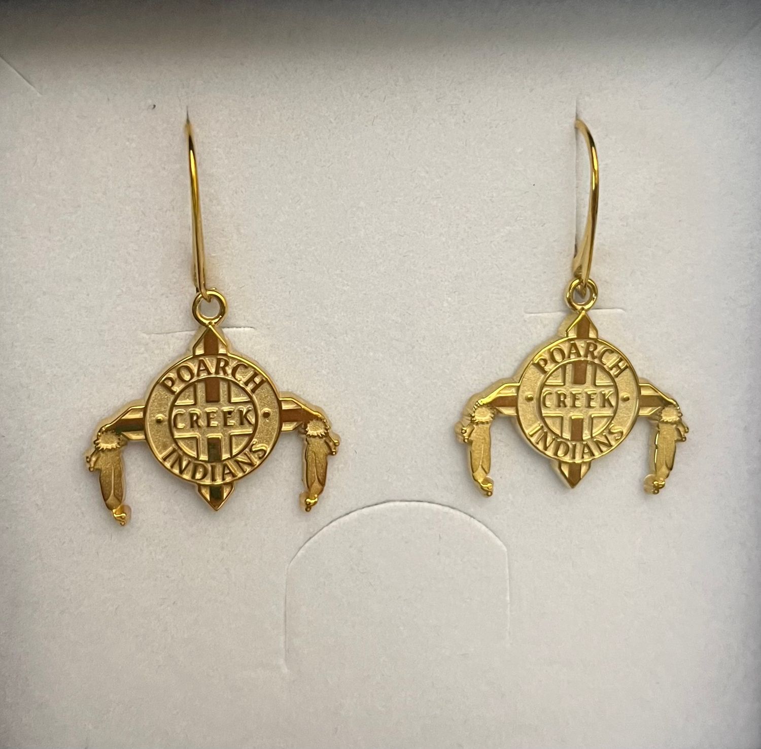 Poarch Creek Logo Earrings, Color: Gold Plated, Size: 19mm