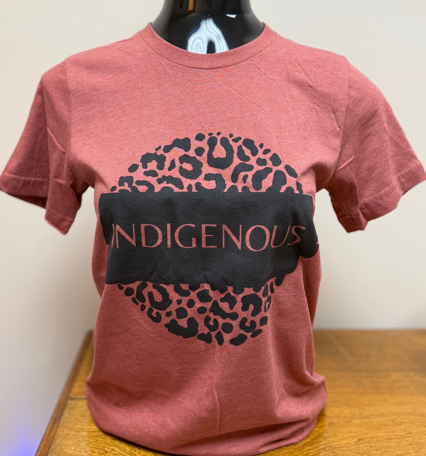 Indigenous Leopard Tee, Color: Heather Clay, Size: Small