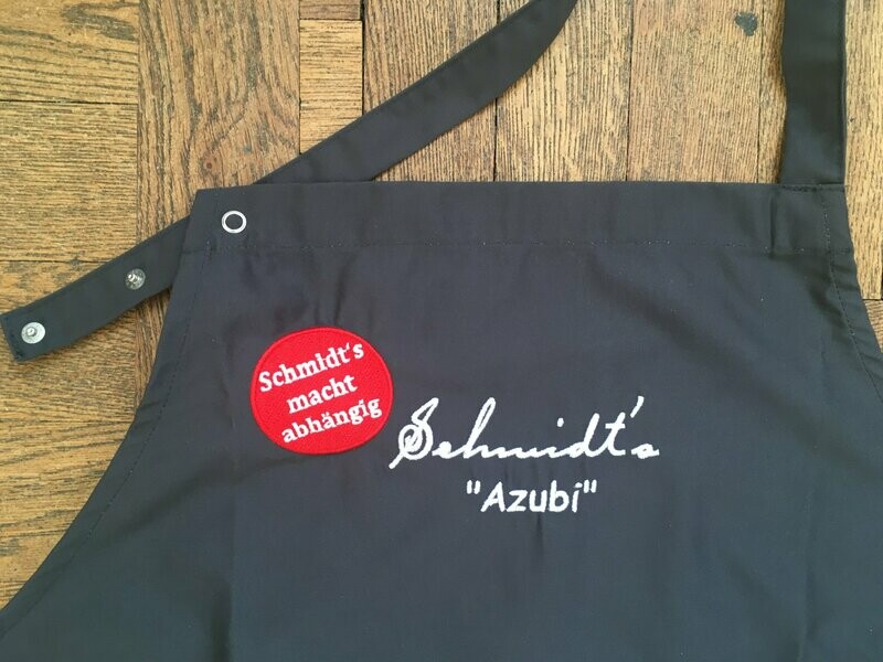 Hochwertige Schürze mit Stick &quot;Schmidt&#39;s Azubi&quot; (Versand oder tägliche Abholung)