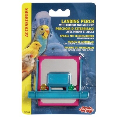 Living World Landing Perch Feeder with Mirror &amp; Beads
