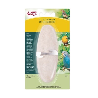 Living World Cuttlebone with Holder - Small - 12.5 cm (5in)
