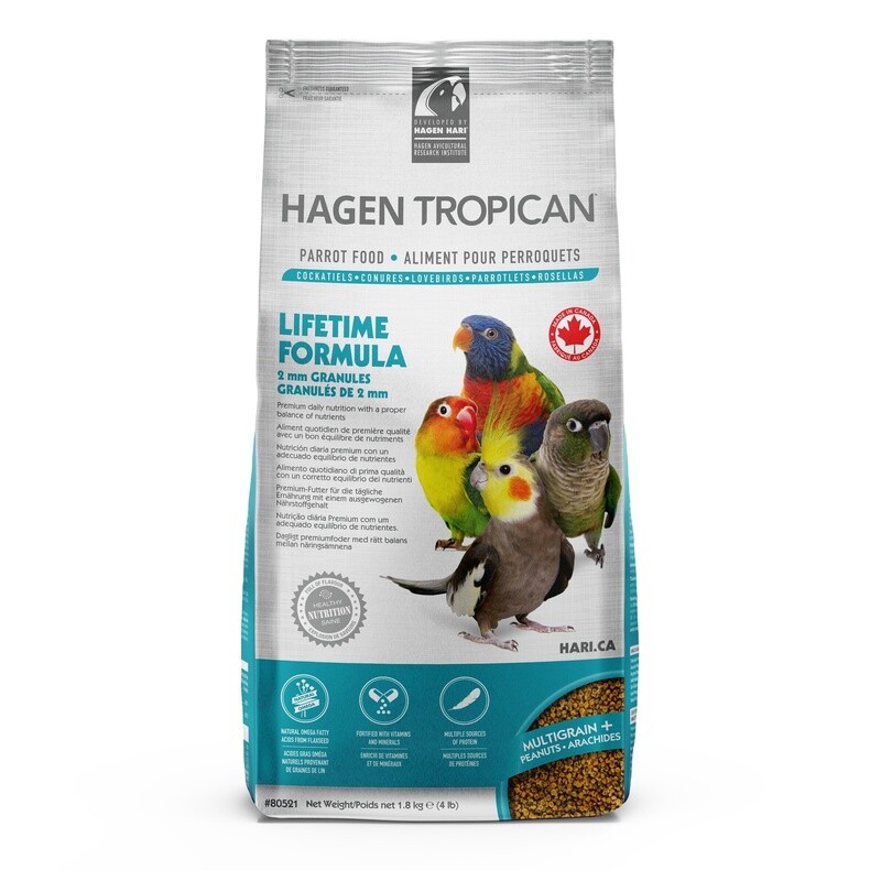 Tropican Lifetime Formula Granules for Cockatiels - 1.8 kg (4 lb)