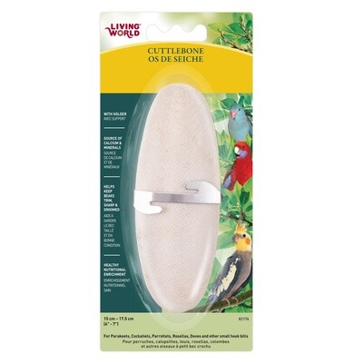 Living World Cuttlebone with Holder - Large - 15 - 18 cm (6in - 7in)
