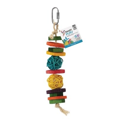 HARI SMART.PLAY Enrichment Parrot Toy - Wicker Wood Fun