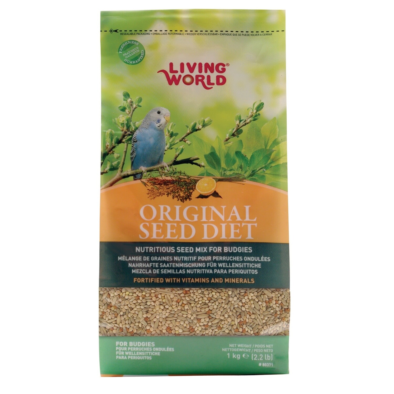 Living World Original Seed Diet For Budgies - 1 kg (2.2 lb)
