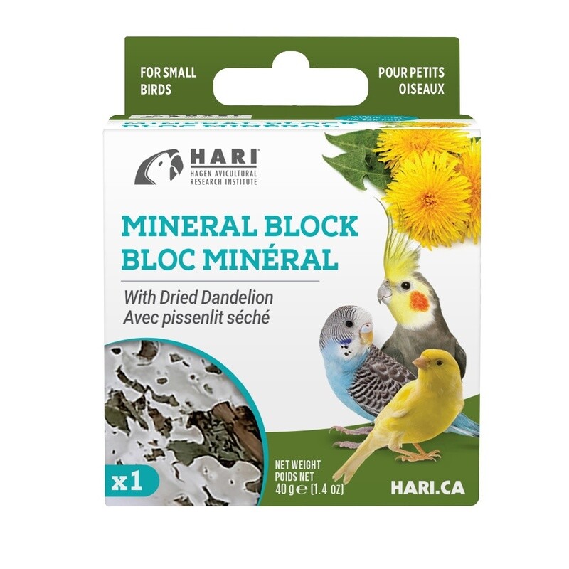 HARI Mineral Block for Small Birds - Dried Dandelion - 40 g - 1 pack