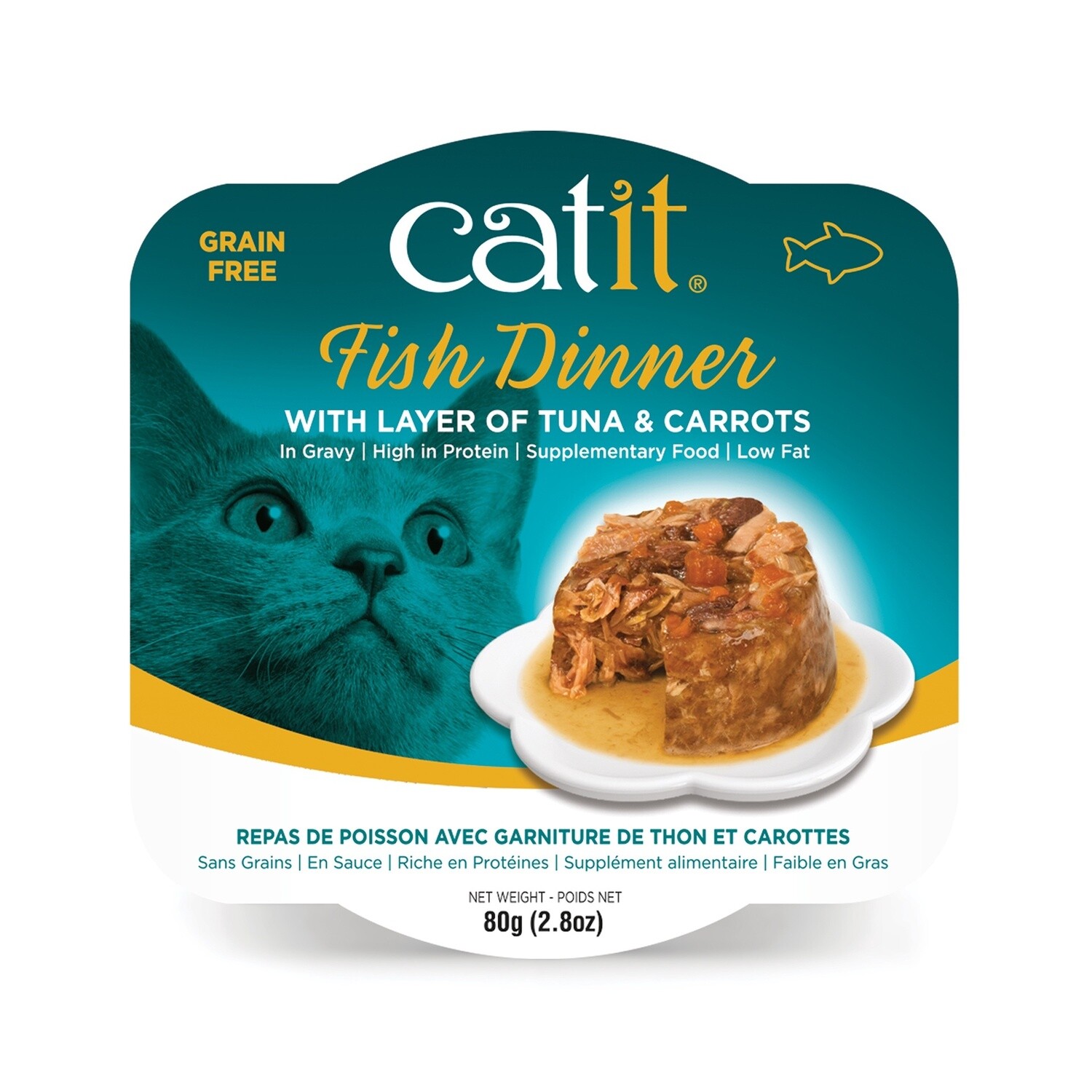 Catit Fish Dinner with Tuna &amp; Carrots - 80 g (2.8 oz)