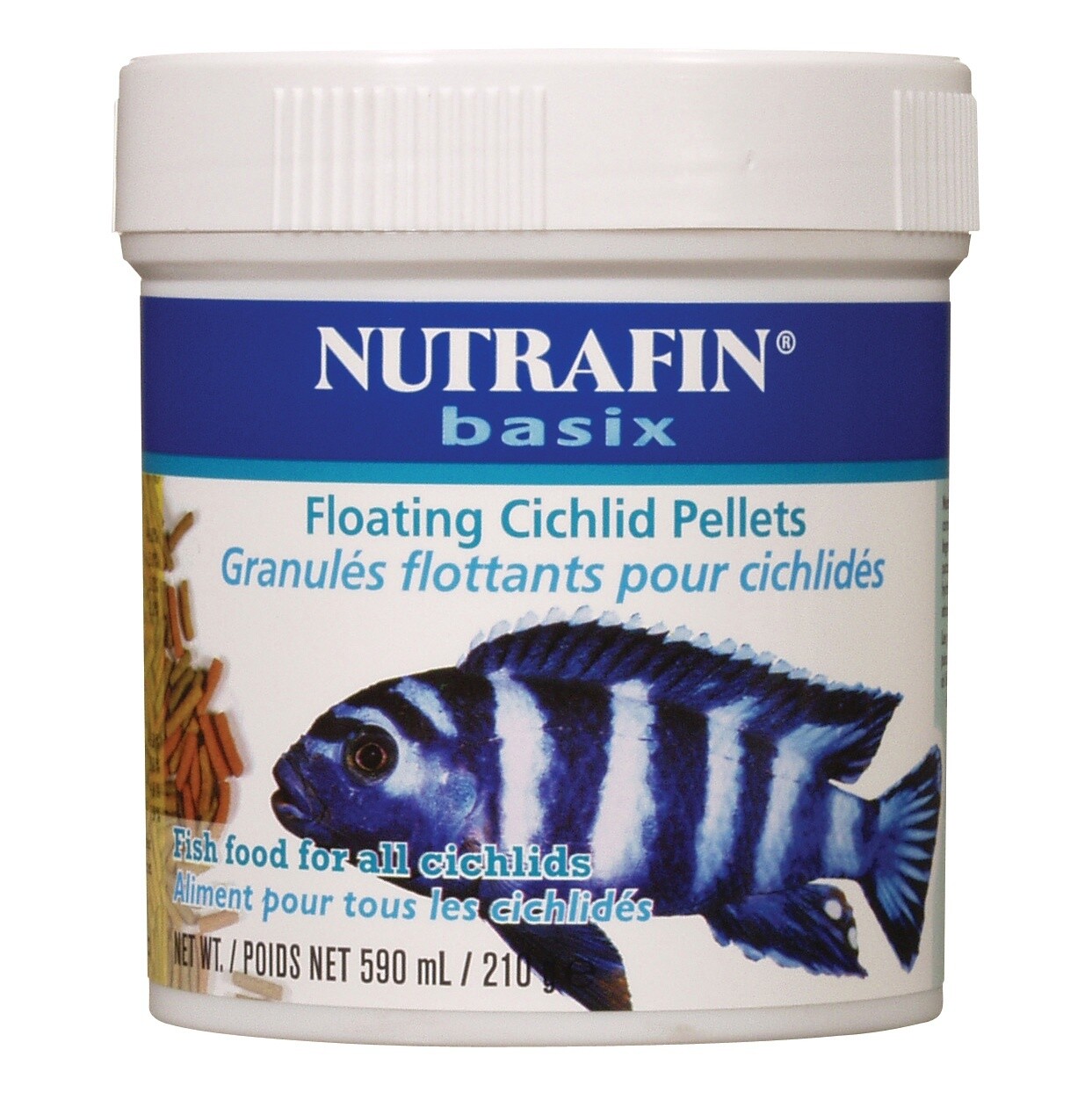 Nutrafin basix Floating Cichlid Pellets, 210 g (7.4 oz)