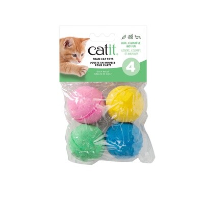 Catit Foamies Cat Toy Sponge Golf Balls - 4 pieces