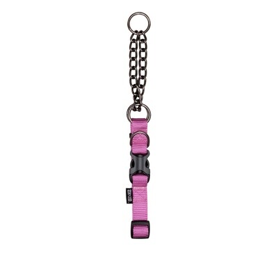 Zeus Martingale Dog Collar - Fuchsia - Medium - 1.5 cm x 38 cm-45 cm (1/2in x 15in-18in)