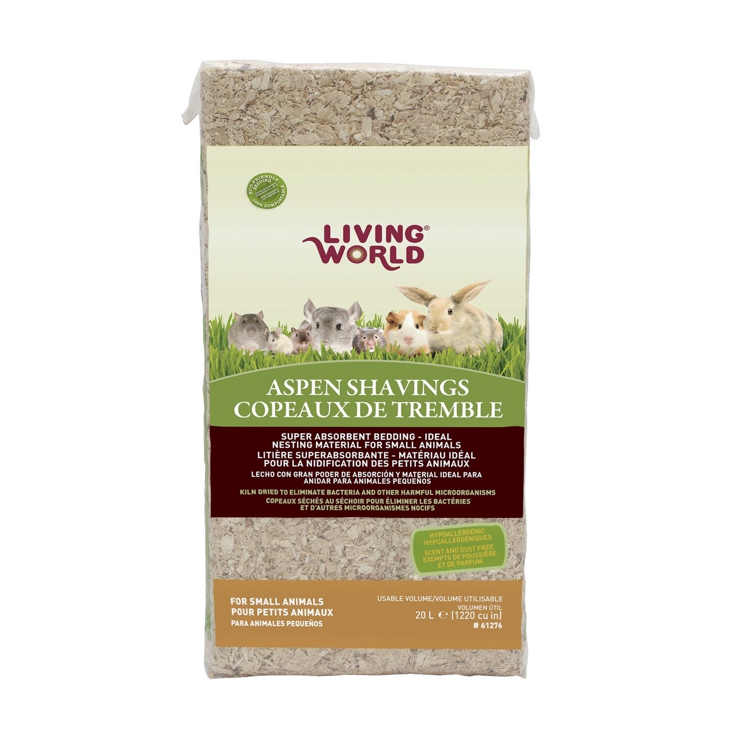 Living World Aspen Shavings - 20 L (1200 cu in)