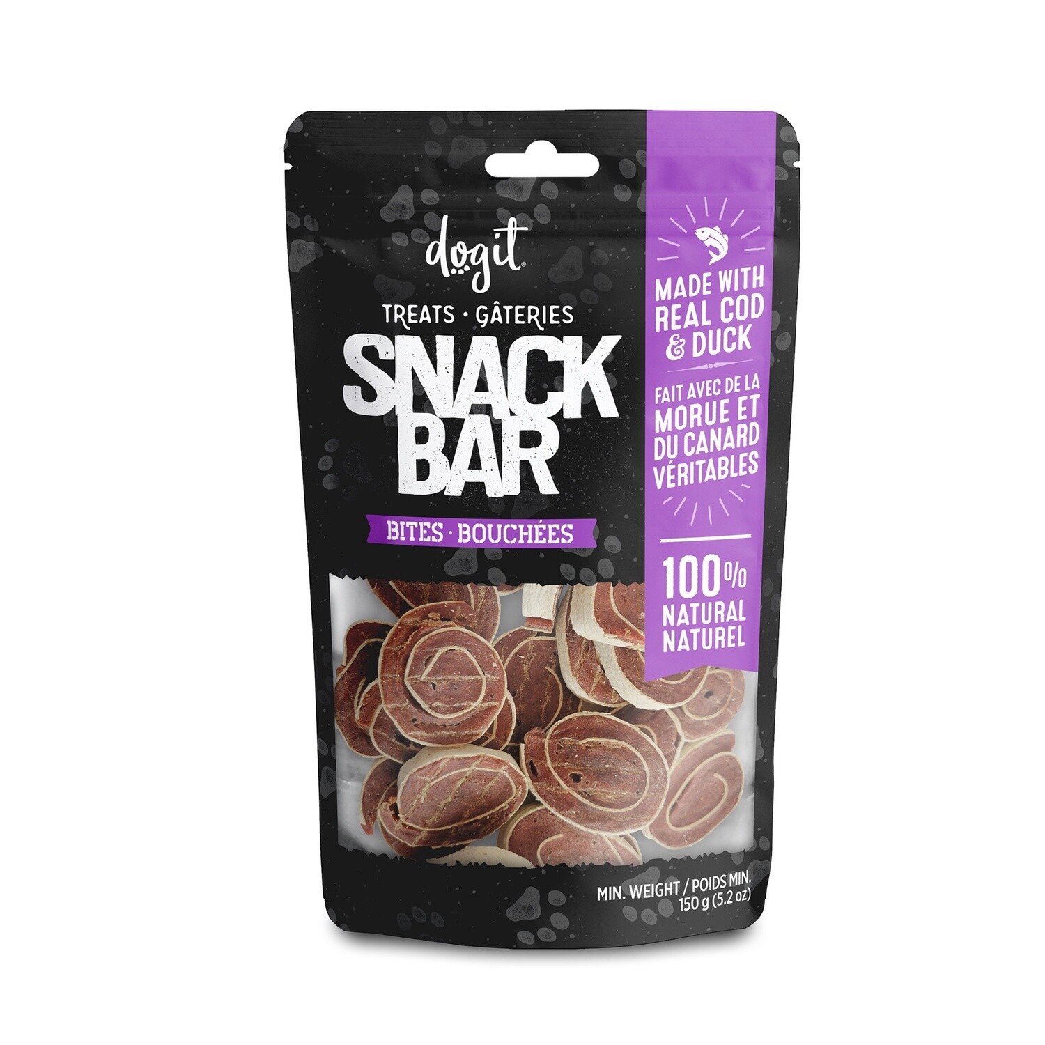 Dogit Snack Bar Treats - Cod &amp; Duck Bites - 150 g (5.2 oz)