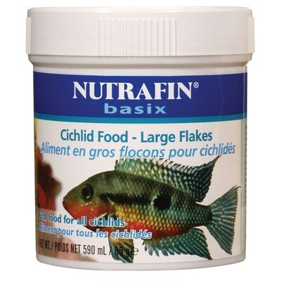 Nutrafin basix Cichlid Food, large flakes, 85 g (3 oz)