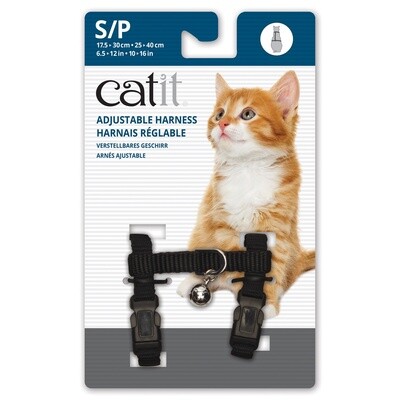 Catit Adjustable Nylon Harness - Black - Small