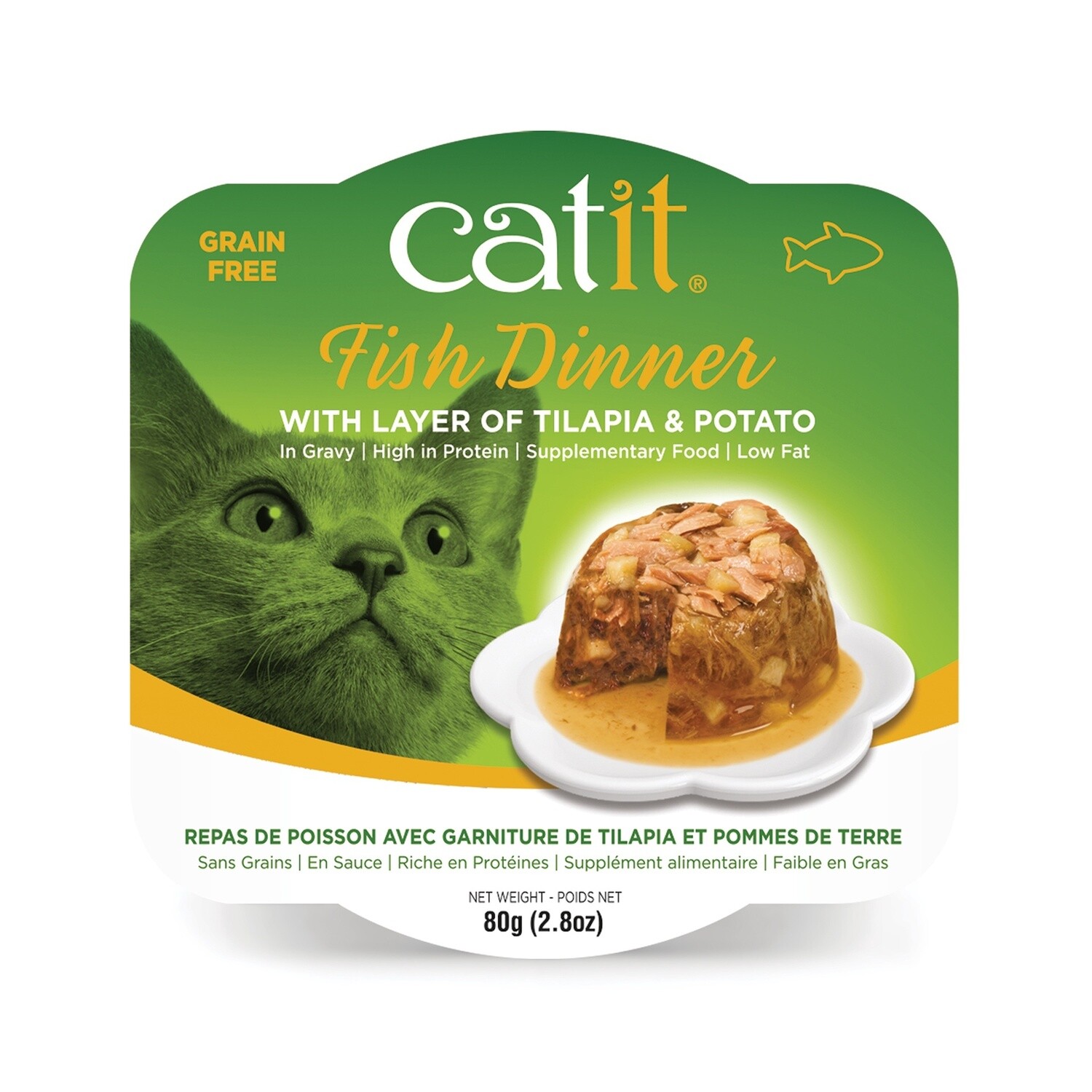 Catit Fish Dinner with Tilapia &amp; Potato - 80 g (2.8 oz)