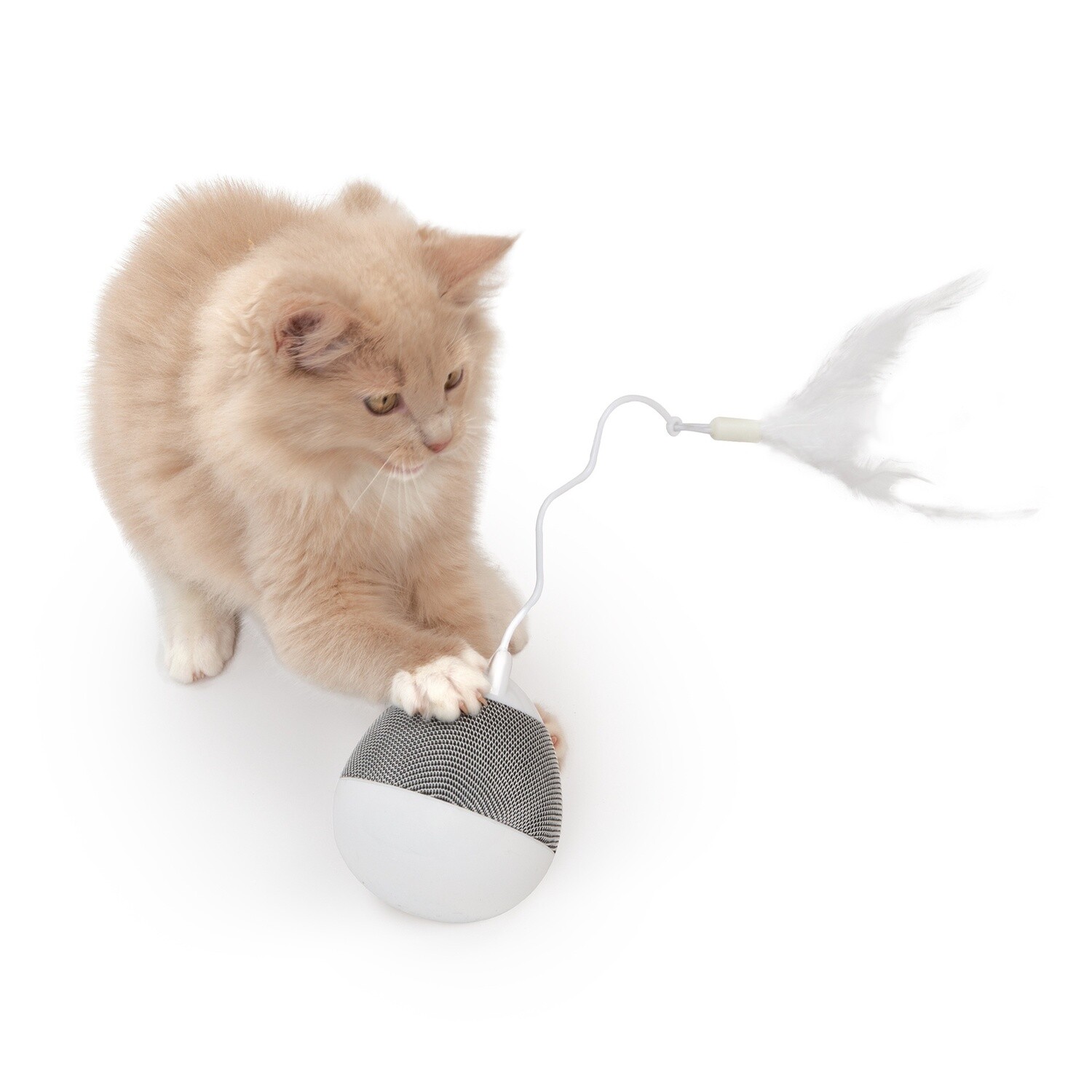 Catit PIXI Spinner Electronic Cat Toy - White &amp; Grey