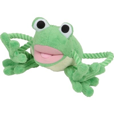 Dogit inPuppy Luvzin Plush Dog Toy with Squeaker, Green Frog