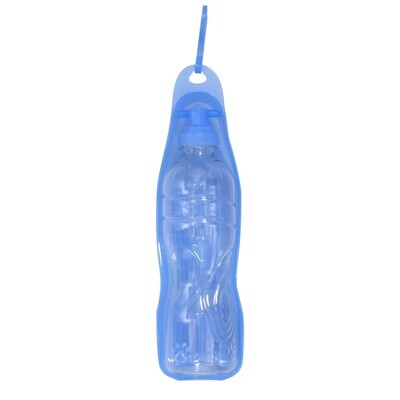 Dogit Portable Water Dispenser - Blue Tray with 500 mL (16.9 oz) Pet Bottle