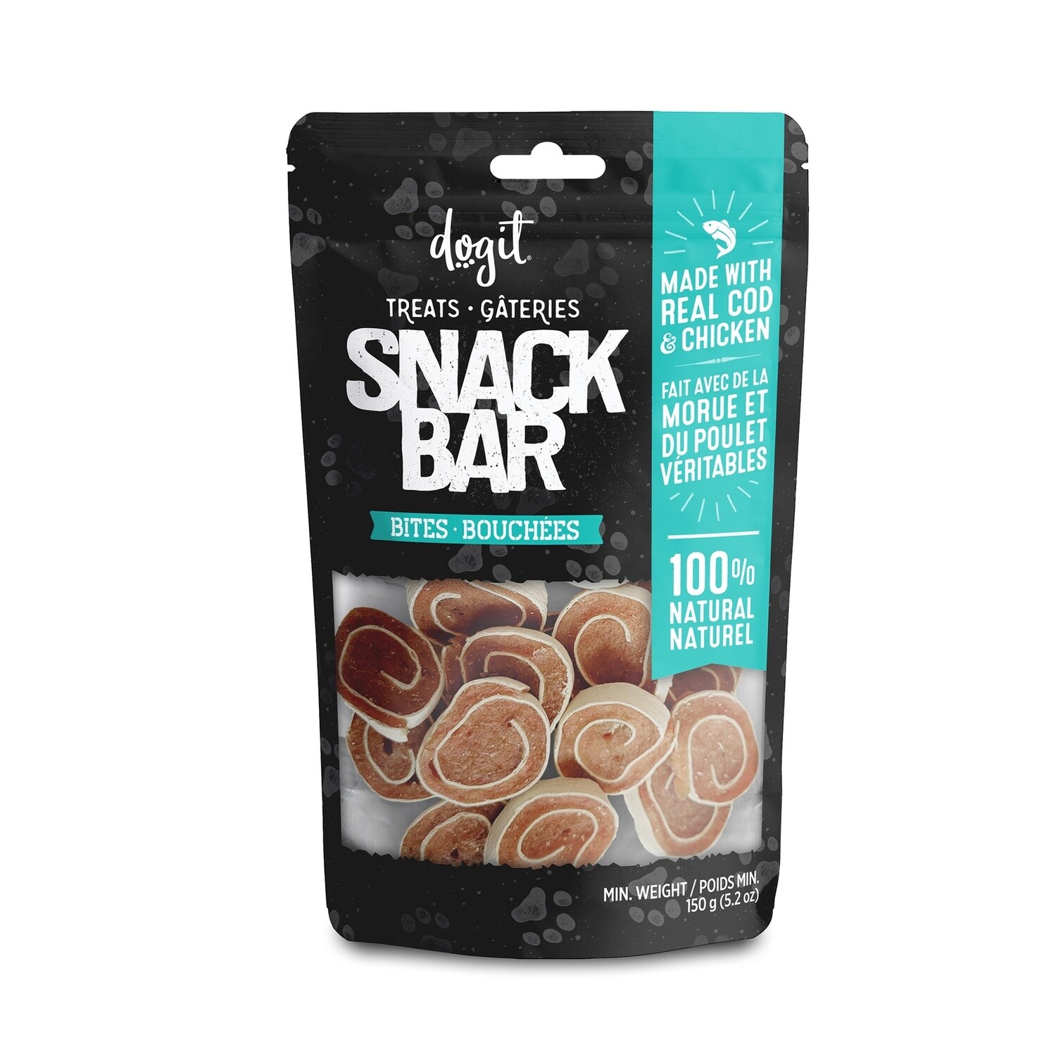 Dogit Snack Bar Treats - Cod &amp; Chicken Bites - 150 g (5.2 oz)