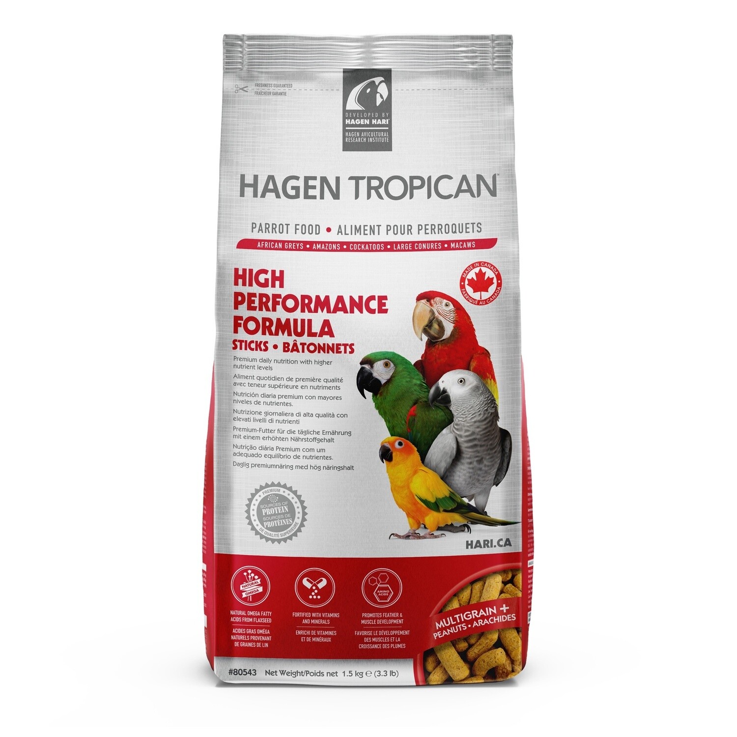 Tropican High Performance Sticks for Parrots - 1.5 kg (3.3 lb)