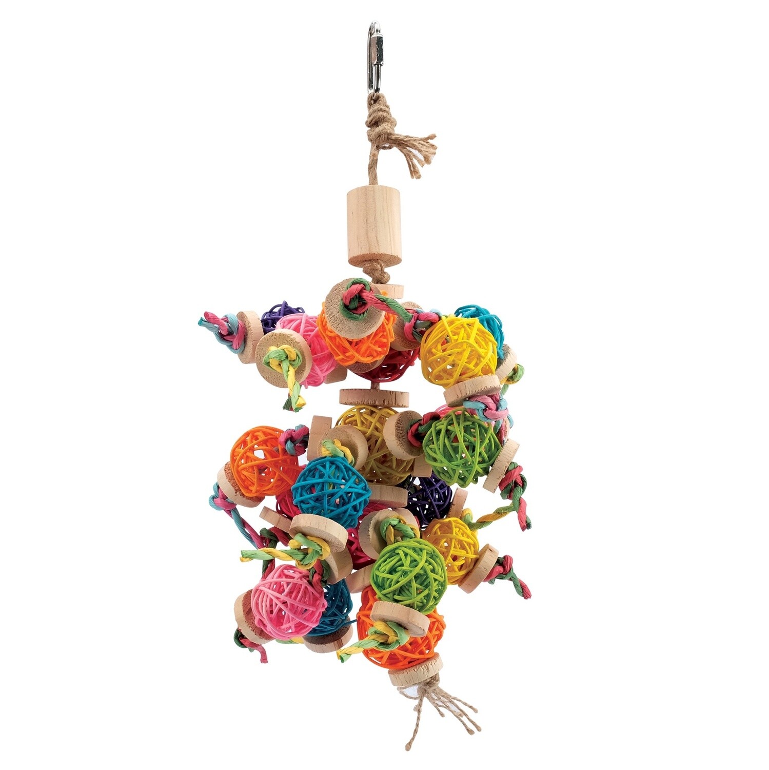 Living World Tropical Trove Foraging Mobile with Wicker Balls Bird Toy