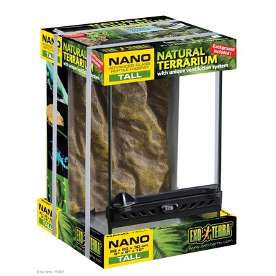 Exo Terra Nano Tall Terrarium - 20 x 20 x 30 cm (8&quot; x 8&quot; x 12&quot;)