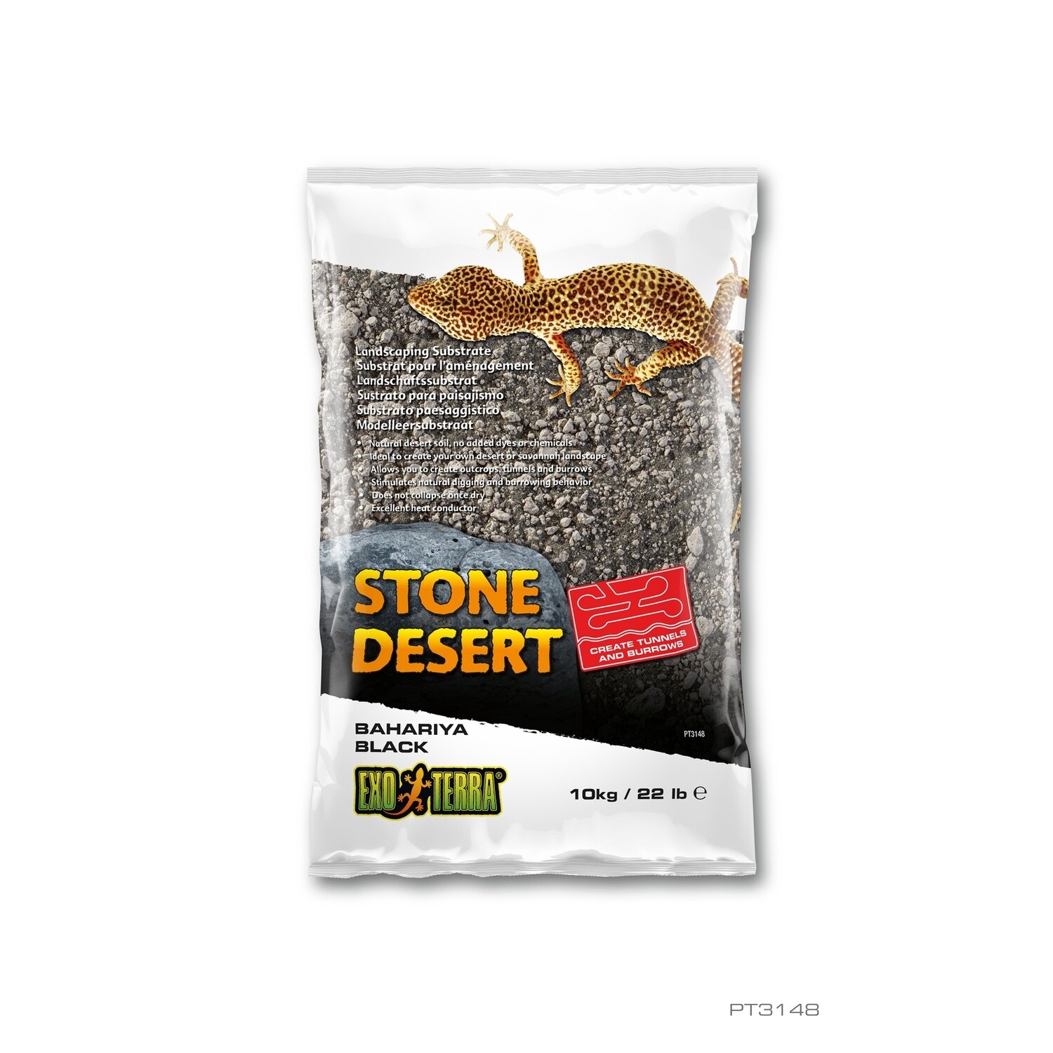 Exo Terra Stone Desert Substrate - Bahariya Black - 10 kg (22 lbs)