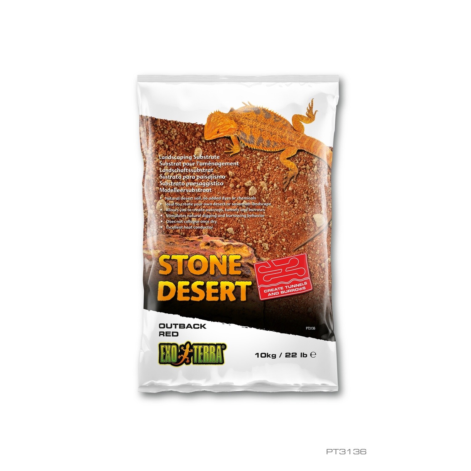 Exo Terra Stone Desert Substrate - Outback Red Stone - 10 kg (22 lbs)`
