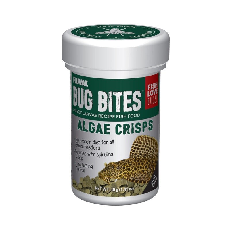 Fluval Bug Bites Algae Crisps – Spirulina Wafers For Bottom Feeders
