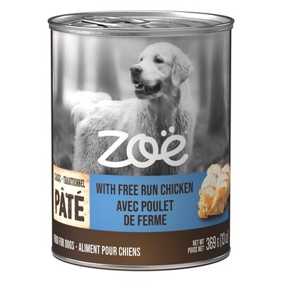 Zoë Pâté with Free Run Chicken for Dogs – 369 g (13 oz)