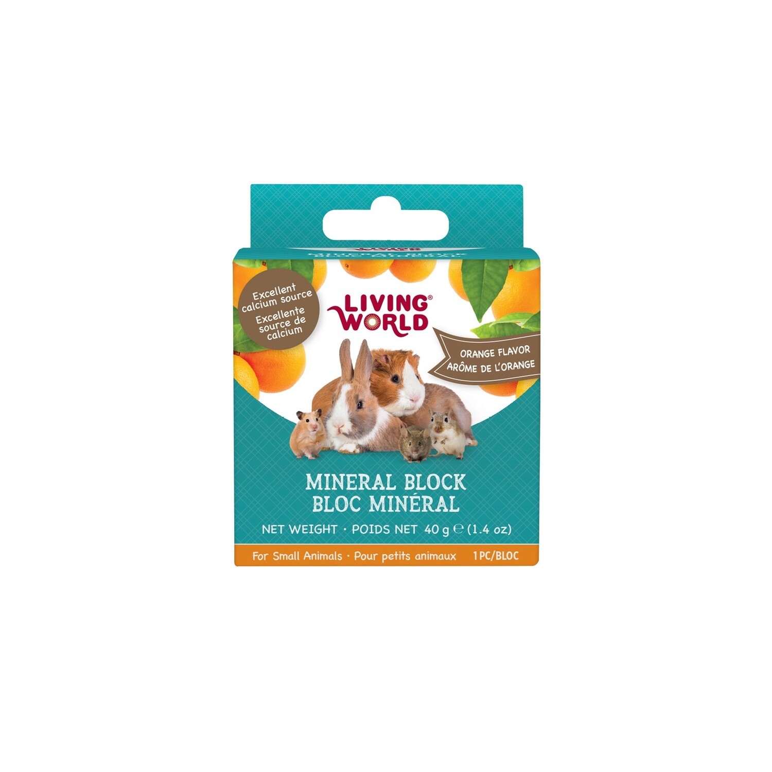 Living World  Small Animal Mineral Block, Orange, 40g
