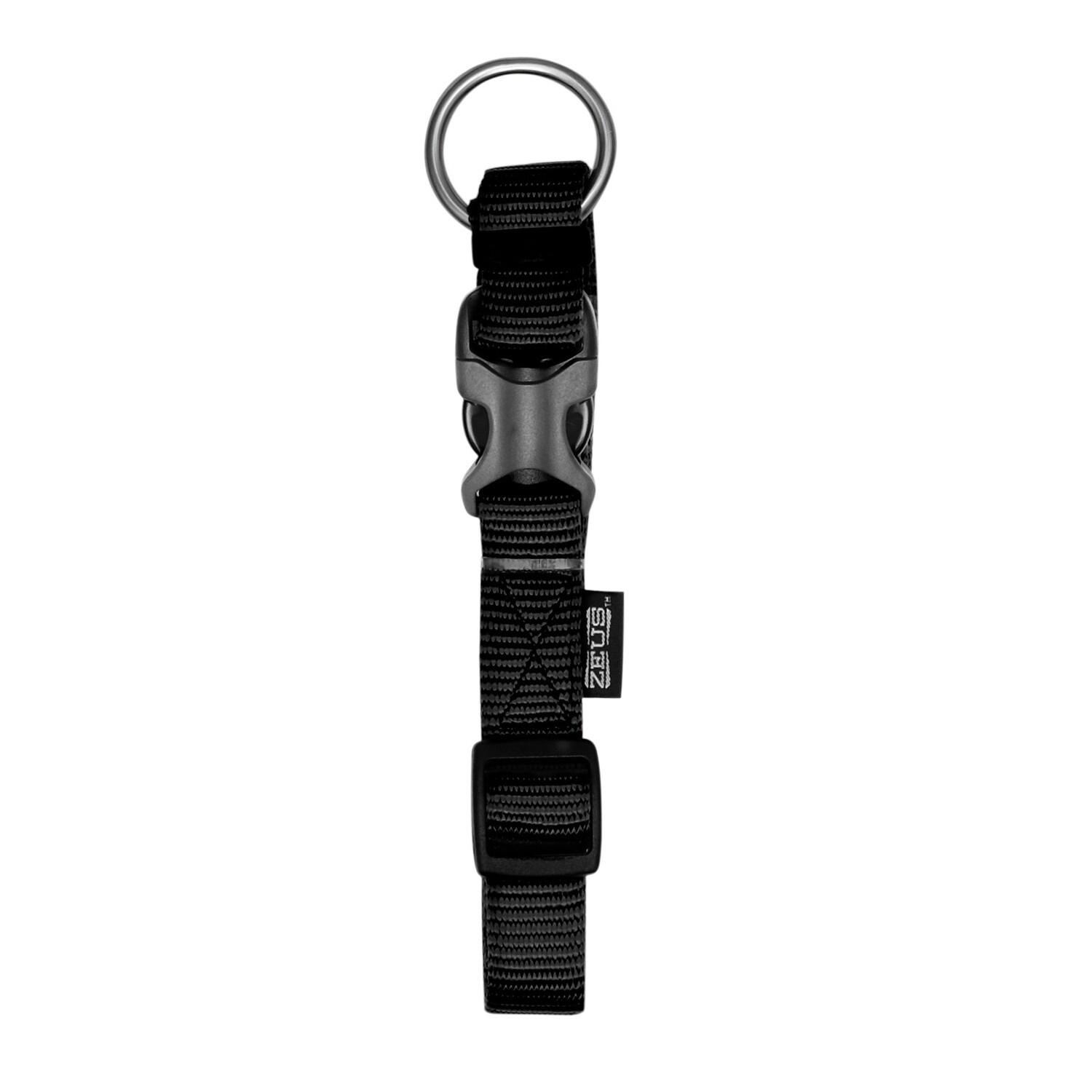 Zeus Adjustable Nylon Dog Collar - Black - Large - 2 cm x 36 cm-55 cm (3/4in x 14in-22in)