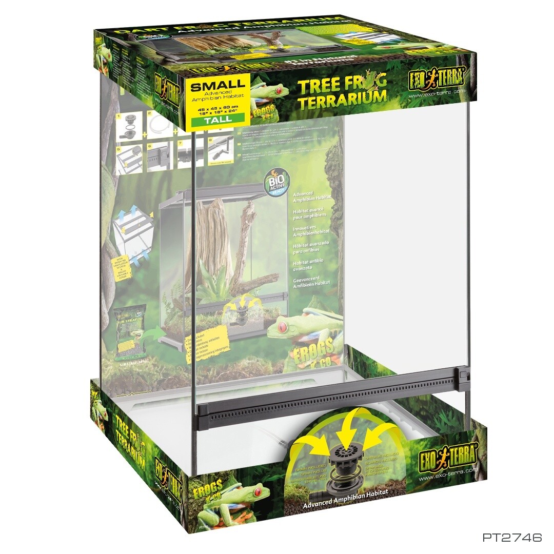 Exo Terra Tree Frog Terrarium - Advanced Amphibian Habitat - Small/Tall - 18 x 18 x 24 in