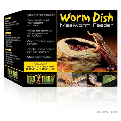Exo Terra Worm Dish / Feeder - 95 x 45 x 127 mm (3 3/4? x 1 3/4? x 5? in)