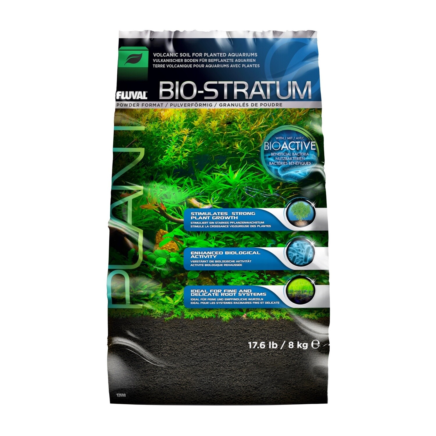 Fluval Bio-Stratum Volcanic Aquarium Soil - Powder Format - 8 kg (17.6 lb)