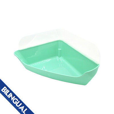 Oxbow - Essentials - Corner Litter Pan w/Removable Shield